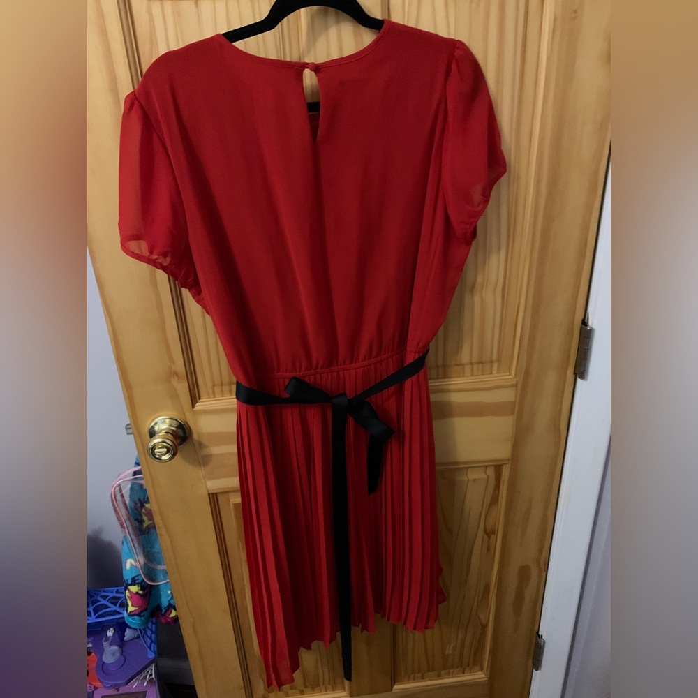Red Pleated AB Studio Dress Sz16